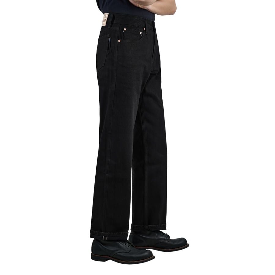 Straight  - 15 Oz - All Black - One Washed Selvedge Denim Pants