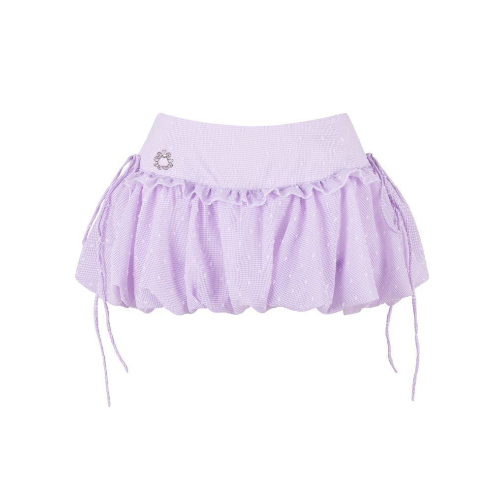  TSUN Lilac Mini Pumpkin Skirt Purple - Váy Ngắn Dáng Bí Caro Tím 