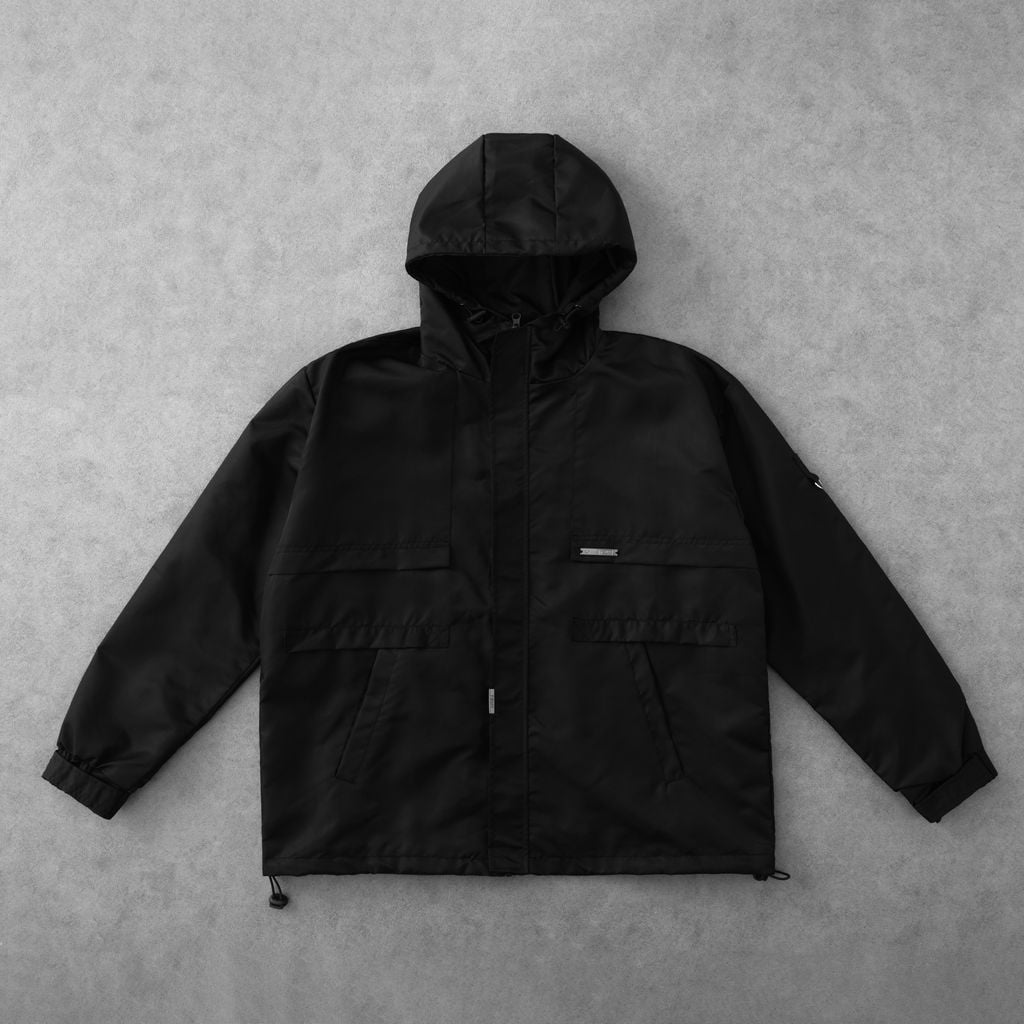  TSUN Áo Khoác Dù Đen Phối Kim Loại - Windbreaker Jacket - Black 