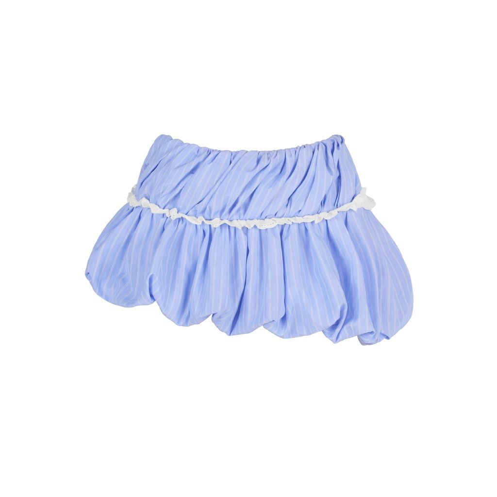  TSUN Chloe Stripes Mini Skirt Blue - Váy Quần Bí Sọc Xanh Phối Ren 