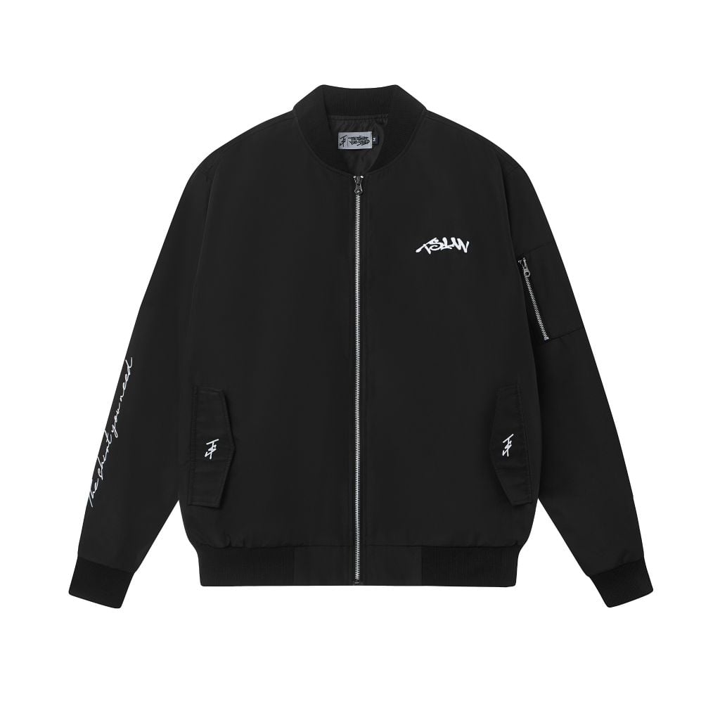  TSUN Embroidered Bomber - Black 