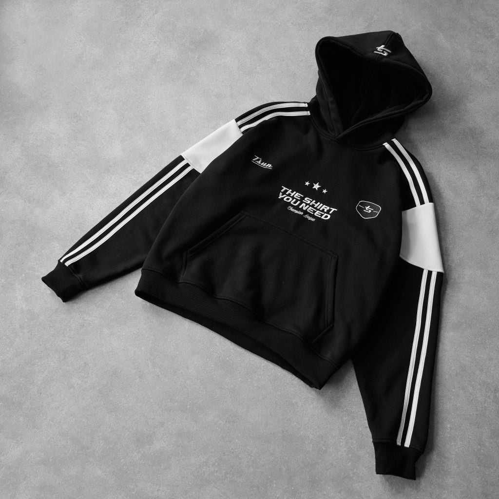  TSUN Stripes Hoodie - Black 