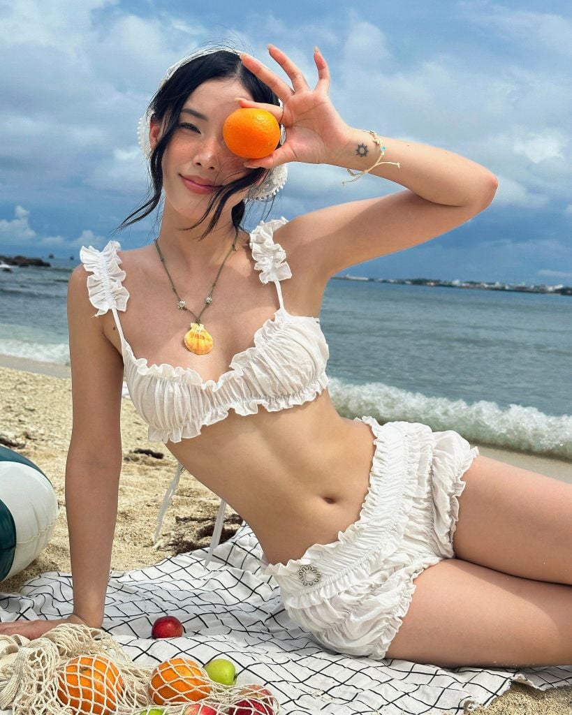  TSUN Set Áo Quần Đi Biển Trắng - Wavy Muse Set White 