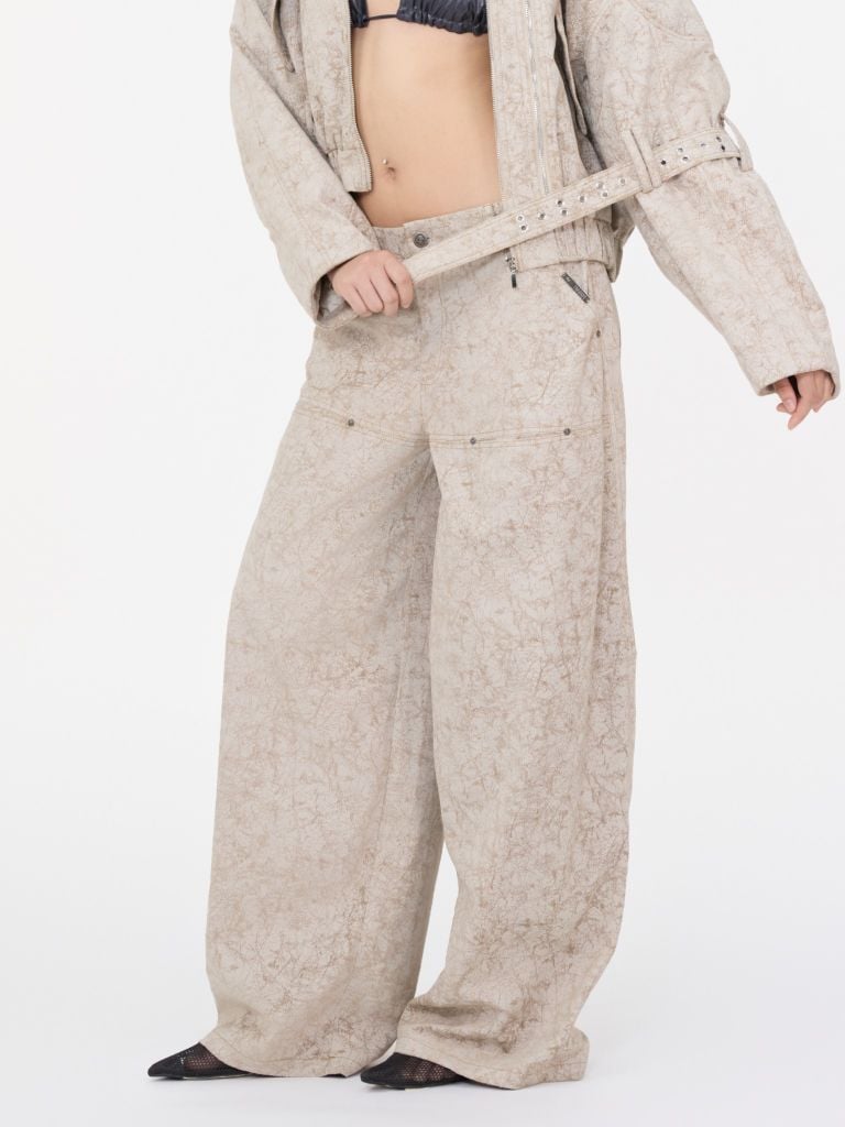  TSUN Splash Color Loose Pants Beige - Quần Dài Ống Suông Vải Loang 