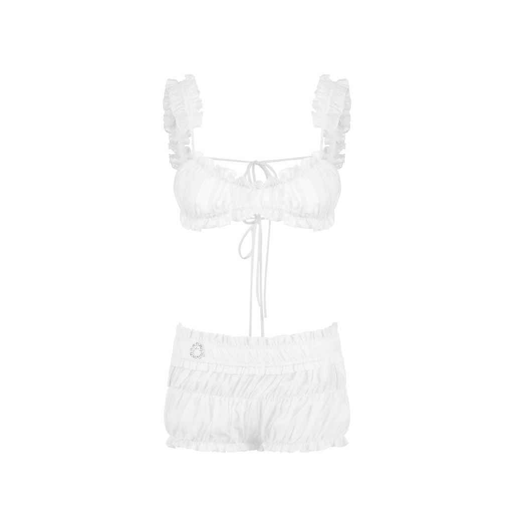  TSUN Set Áo Quần Đi Biển Trắng - Wavy Muse Set White 