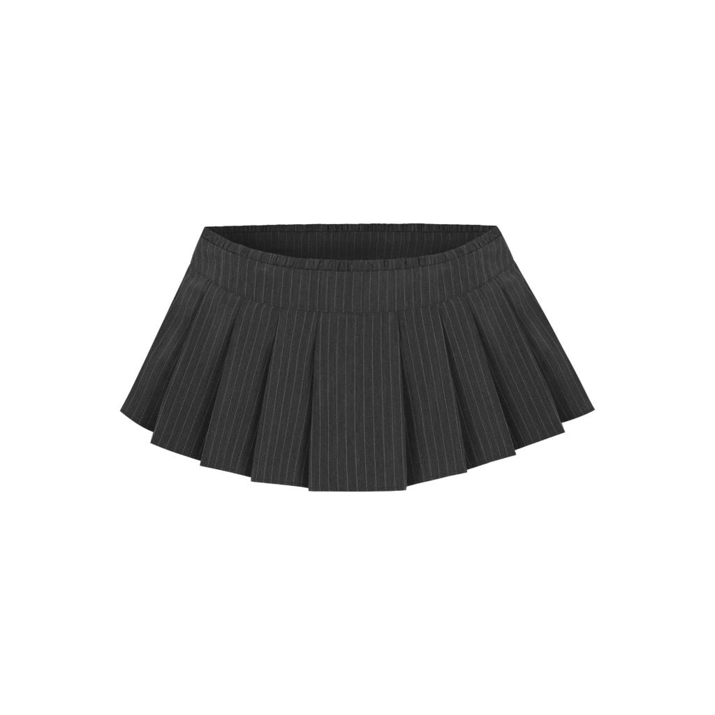  TSUN Pencil Stripe Mini Skirt - Grey 