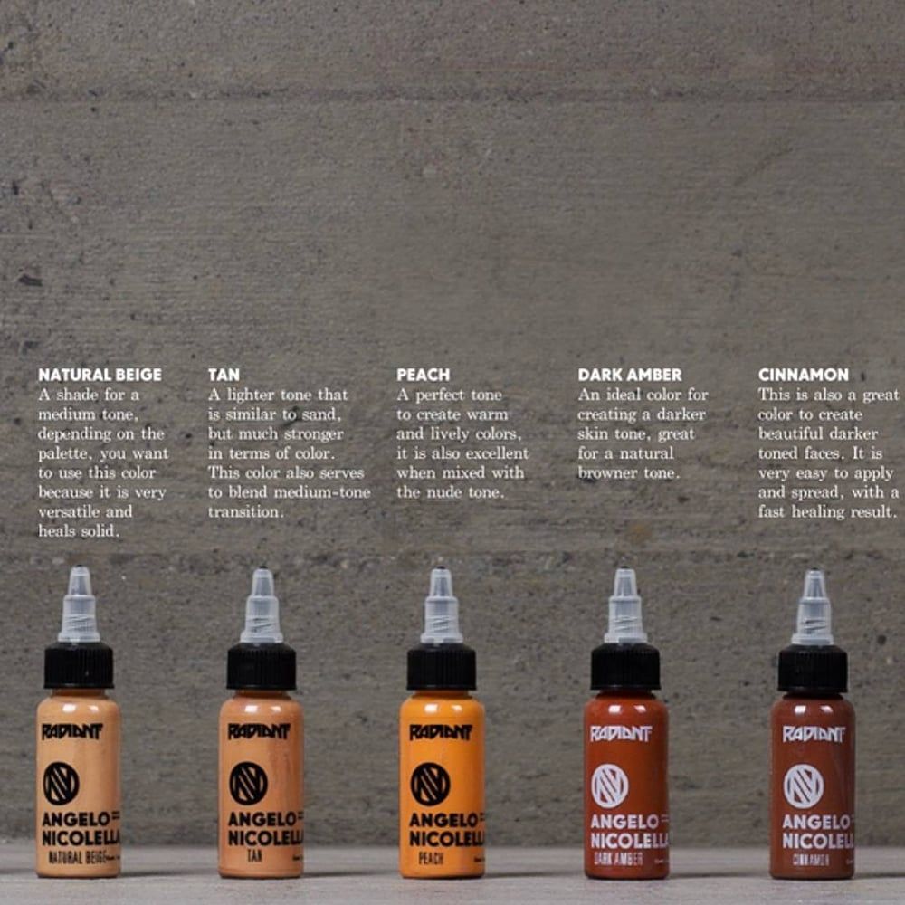 Encre De Tatouage Radiant – Couleurs Angelo Nicolella, 28.4ml, Teintes Chair Tones
