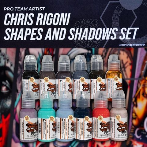 Chris Rigoni Shapes & Shadows Tattoo Ink Set 12 Màu