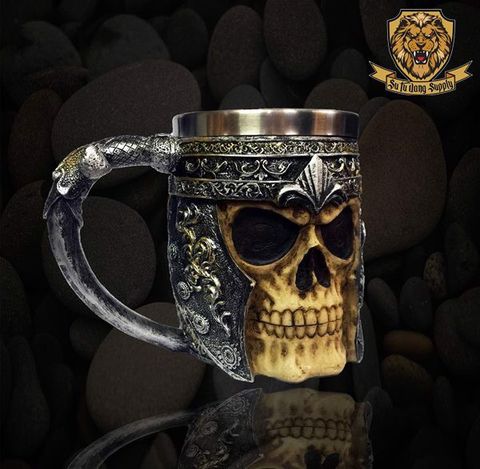 HELMETED SKULL CUP