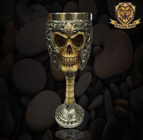 HELMETED SKULL GOBLET