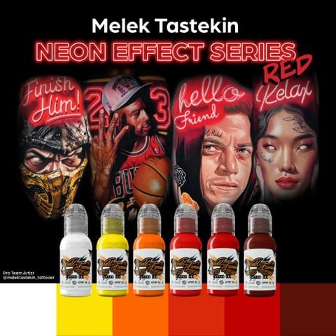 Melek Tastekin Red Neon Effect Series Set 6 Màu