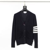  Áo khoác cổ tim Cardigan nam nữ dệt kim Thom Browne 4-Bar 20235 chất vải nhung tăm cao cấp thiết kế tay áo kẻ sọc 