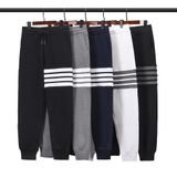  Quần jogger nam nữ form slim fit dáng Unisex Thom Browne 216 chất liệu nhung tăm mềm mại thiết kế kẻ sọc cực thời trang 