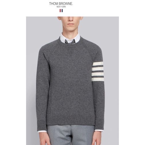  Áo thun tay dài nam nữ form slim fit Thom Browne 4-Bar 20216 Sweater chất vải len bông thiết kế tay áo kẻ sọc cao cấp 