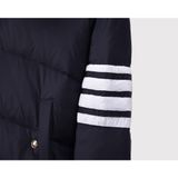  Áo khoác lông vũ nam cao cấp có nón Thom Browne 4-Bar 8892 Áo phao nam thiết kế tay áo kẻ sọc cực sang trọng 