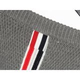  Áo thun tay dài nam nữ form slim fit Thom Browne 4-Bar 20216 Sweater chất vải len bông thiết kế tay áo kẻ sọc cao cấp 