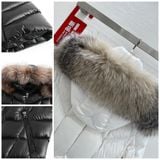 Áo khoác phao măng tô nữ cổ lông MONCLER Fulmarus Long Down dáng dài chất liệu lông vũ giữ nhiệt siêu ấm 