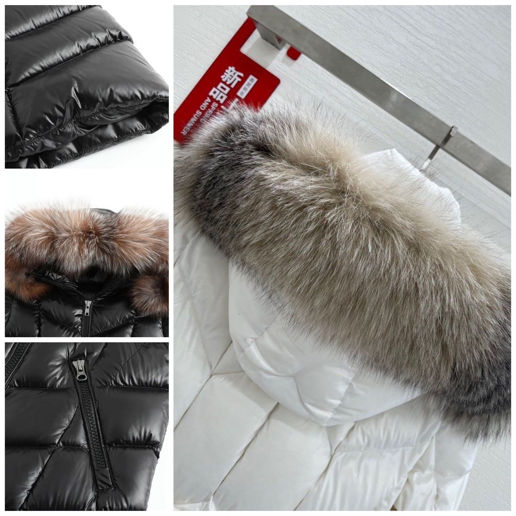  Áo khoác phao măng tô nữ cổ lông MONCLER Fulmarus Long Down dáng dài chất liệu lông vũ giữ nhiệt siêu ấm 