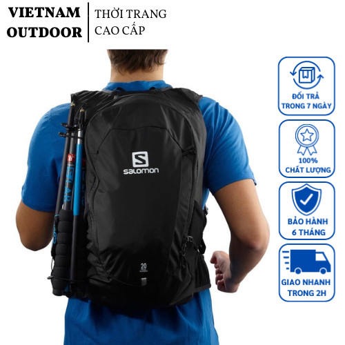  Balo du lịch, phượt, trekking, đi bộ đường dài Salomon Trail Blazer 20 Backpack Hiking nam nữ đi phượt có thể gấp gọn 