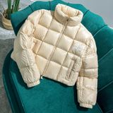  Áo Khoác Phao - Thời Trang Nữ Miu Miu Cropped nylon Down Coat Mùa Đông Chống Thấm Nước 