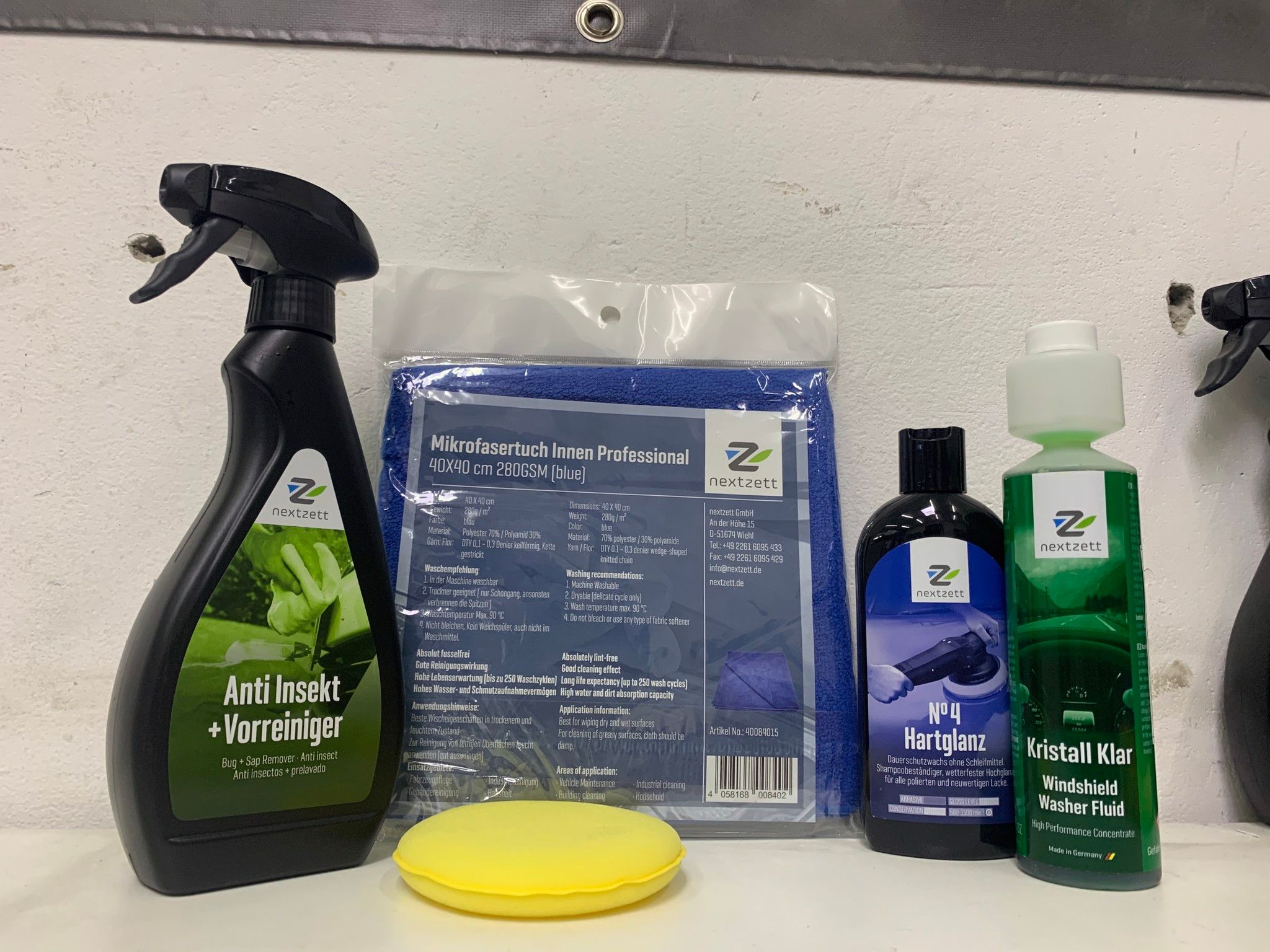  Bộ sản phẩm chăm sóc xe ô tô 5 món nextzett tẩy nhựa cây xác côn trùng - nước rửa kính - phủ bóng sơn - khăn lau đa năng 