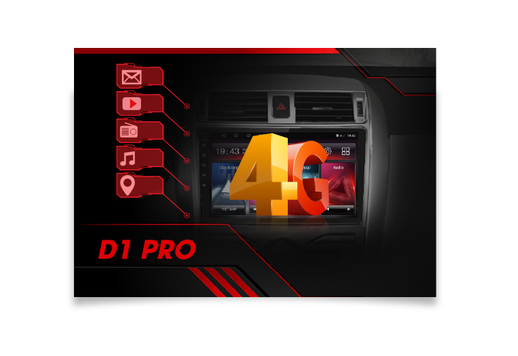  Màn hình Android LENOVO D1 PRO 4G cho ô tô - tích hợp giải trí đa năng 