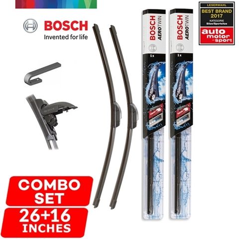 Bộ gạt mưa mềm BOSCH AEROTWIN xe Subaru Levorg đời trước 2014 đến nay kích thước bên lái 26 INCH (65cm) bên phụ 16 INCH (40cm)