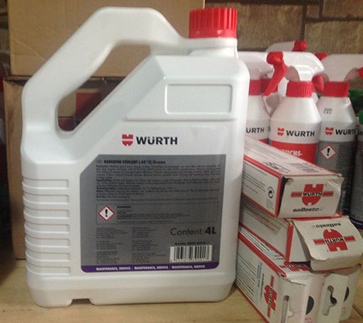  Bình nước làm mát ô tô -35 độ C, -68 độ C (xanh, đỏ) 1L/2L/4Lnhập khẩu chính hãng WURTH 