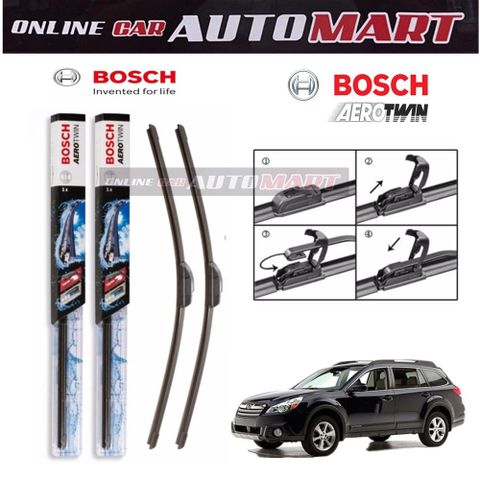 Bộ gạt mưa mềm BOSCH AEROTWIN xe Subaru Outback đời trước 2015 đến nay kích thước bên lái 26 INCH (65cm) bên phụ 17 INCH (43cm)