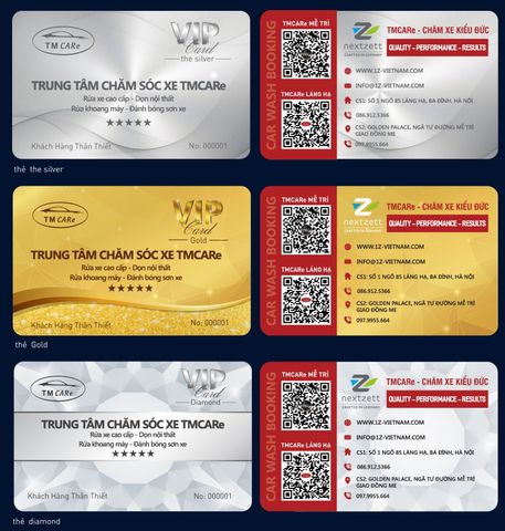 Thẻ thành viên VIP chăm sóc xe hơi cao cấp tại hệ thống của TMCARe - Láng Hạ - Mễ Trì