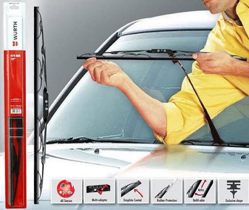  BỘ GẠT MƯA XƯƠNG CỨNG WURTH XE HYUNDAI I10 ĐỜI 2011- KÍCH THƯỚC BÊN LÁI 22 INCH (55CM) BÊN PHỤ 16 INCH(40CM) 