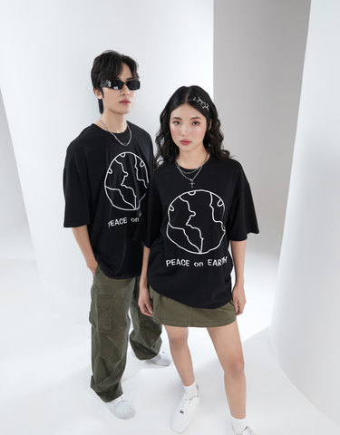 Áo Phông Unisex Cộc tay Peace On Earth Năng Động Cá Tính Thời Trang Hiện Đại Thể Hiện Cá Tính K0030770 Thời Trang M2