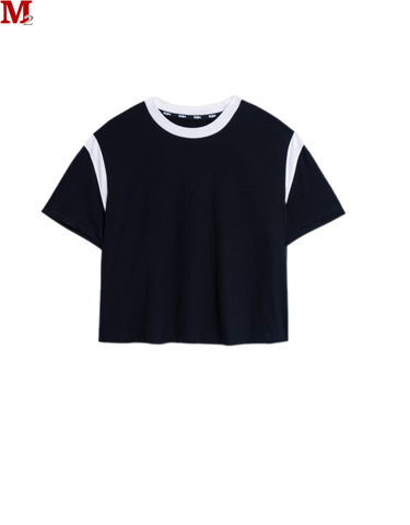 Áo Thun Áo Croptop Nữ Cộc Tay Phối Cổ Nách Năng Động Cá Tính Thời Trang Mùa Hè K0030937 Thời Trang M2