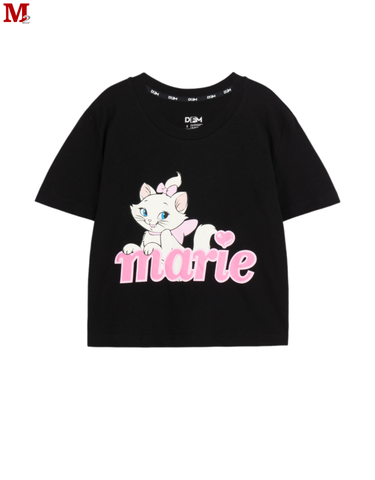 Áo Nữ Croptop Tay Ngắn In Họa Tiết Mèo Marie Phong Cách Nhẹ Nhàng Năng Động Thời Trang Nữ K0030931 Thời Trang M2