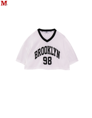 Áo Nữ Cộc Tay Cổ Tim Croptop Brooklyn 98 Năng Động Phong Cách Thời Trang Nữ K0030934 Thời Trang M2