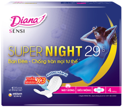 Băng Vệ Sinh Diana Siêu Thấm ban đêm Supernight 29cm - 4 Miếng