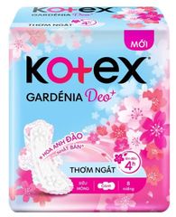Băng vệ sinh Kotex Gardenia Deo+Hương Hoa anh đào Mặt bông siêu mỏng cánh 8 miếng