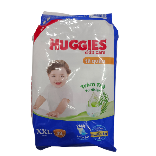 Tã quần Huggies Skin Care cỡ XXL 12 miếng (> 15kg)