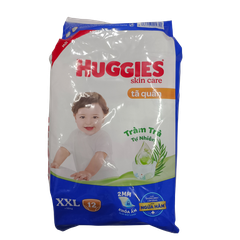 Tã quần Huggies Skin Care cỡ XXL 12 miếng (> 15kg)