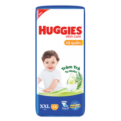 Tã quần Huggies Skin care cỡ XXL 54 miếng (từ 15kg ) + 8M Tã quần XXL