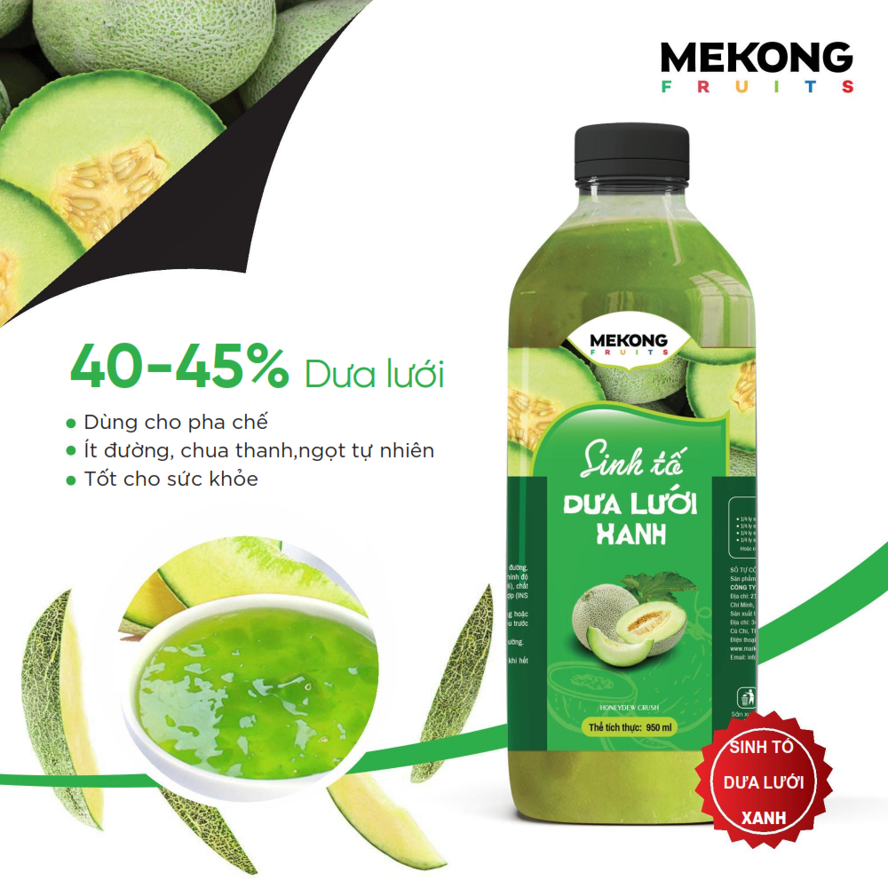 Sinh tố trái cây vị Dưa Lưới Xanh (950ML) Mekong Fruits