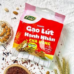 Thanh gạo lứt Hạnh Nhân Chà Bông/Hạt Óc Chó Rong Biển FNV (150gr - Gói 10 thanh) - Ăn Vặt - Healthy - Gạo lứt ăn kiêng