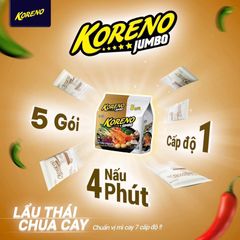 KORENO MỲ KORENO jumbo lốc 5 gói VỊ LẨU THÁI CHUA CAY (5 Gói x 100g)