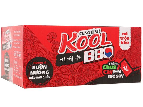 Mì trộn Cung Đình Kool BBQ vị sườn nướng 105g Thùng 12 tô
