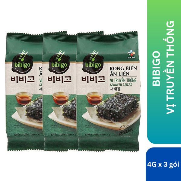 Rong biển ăn liền Bibigo vị truyền thống 4gr x 3