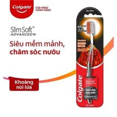 Bàn chải đánh răng Colgate ngăn chảy máu nướu SlimSoft Advanced từ khoáng núi lửa siêu mềm mảnh