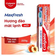 Kem đánh răng Colgate MaxFresh Hương Đào Mát Lạnh 225g tặng Bàn chải