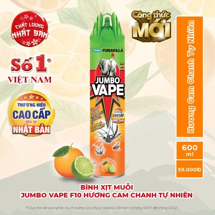 Bình xịt muỗi JUMBO VAPE 600ML