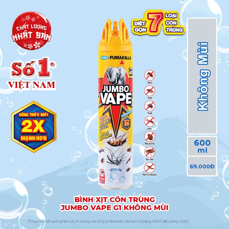 Bình xịt côn trùng JUMBO VAPE 600ML