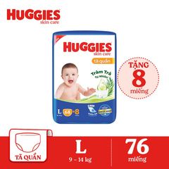 Tã quần Huggies Skin Care cỡ L 68M + 8M Tã quần L